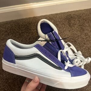 Vans Classic Purple and White Shoes